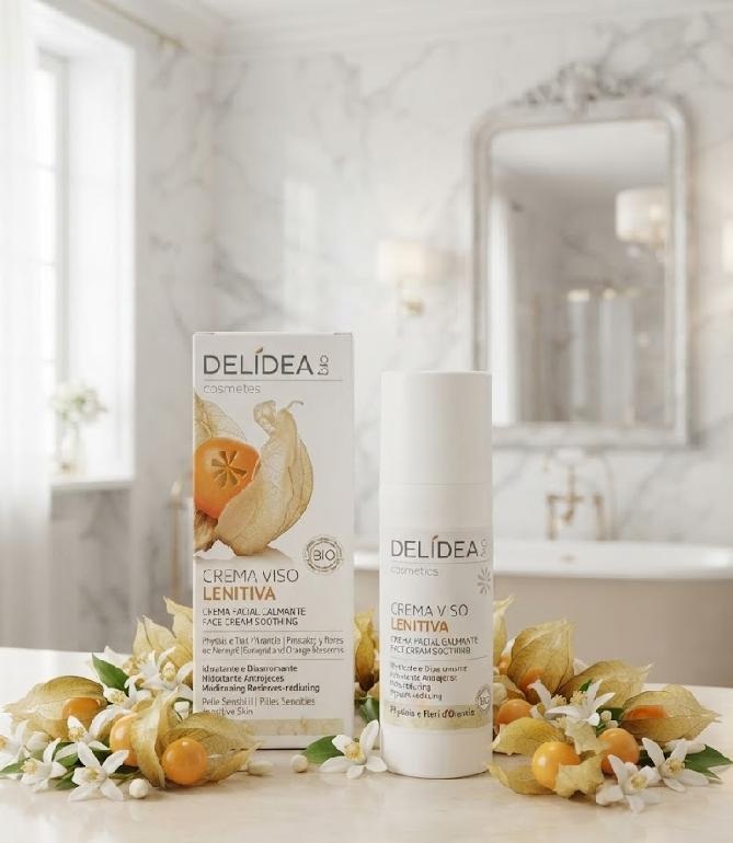 DELIDEA bio Mochyně a Pomerančové květy - Bio zklidňující hydratační krém na obličej 50 ml