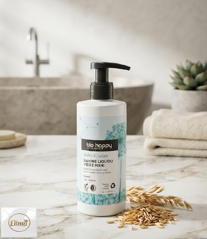 bio happy - Bio tekuté mýdlo na obličej a ruce s ovsem 200 ml