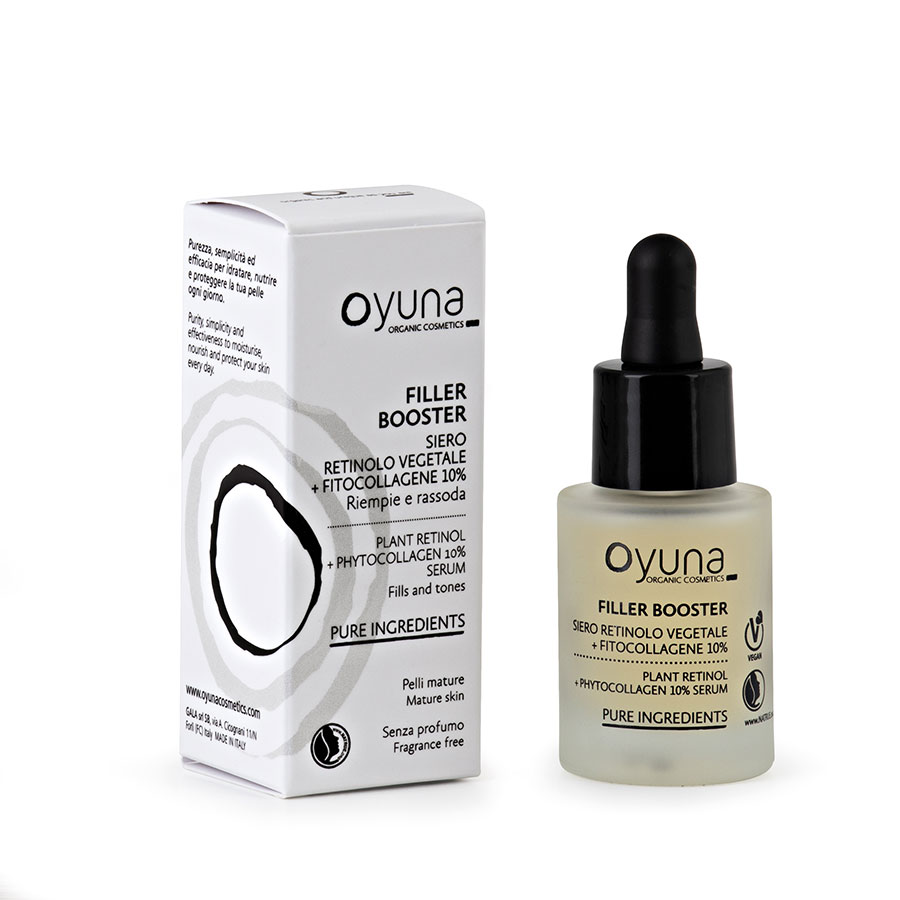 Oyuna FILLER BOOSTER - Bio posilujicí sérum na obličej s rostlinným retinolem a fytokolagenem 10 % 15 ml