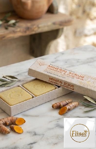 Saponificio Varesino - Minerální peelingová mýdla s kurkumou 3 x 100 g