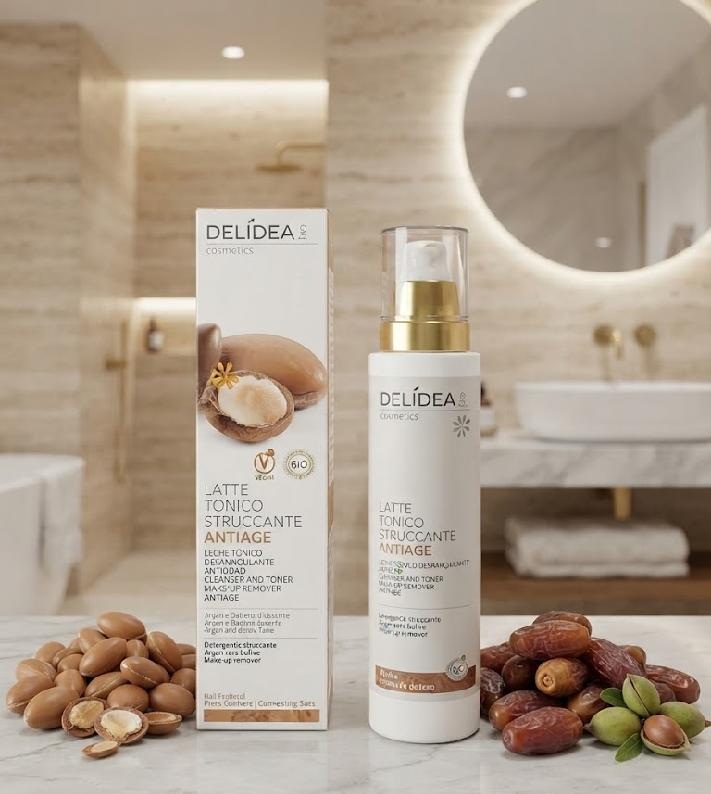 DELIDEA bio Argan a Pouštní datle - Bio anti-age odličovací mléko a pleťová voda 200 ml