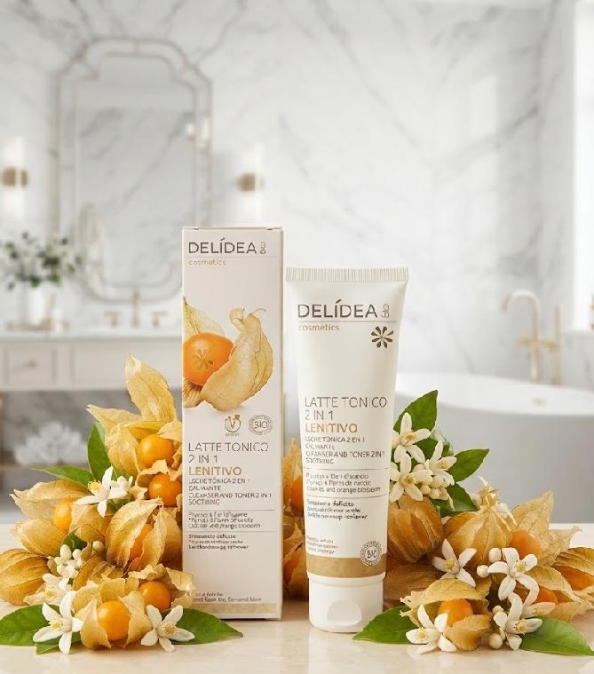 DELIDEA bio Mochyně a Pomerančové květy - Bio odličovací mléko a pleťová voda 2 v 1 150 ml