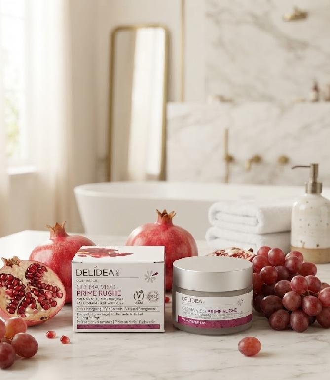 DELIDEA bio Hrozny a Granátové jablko - Bio protivráskový krém na obličej 50 ml