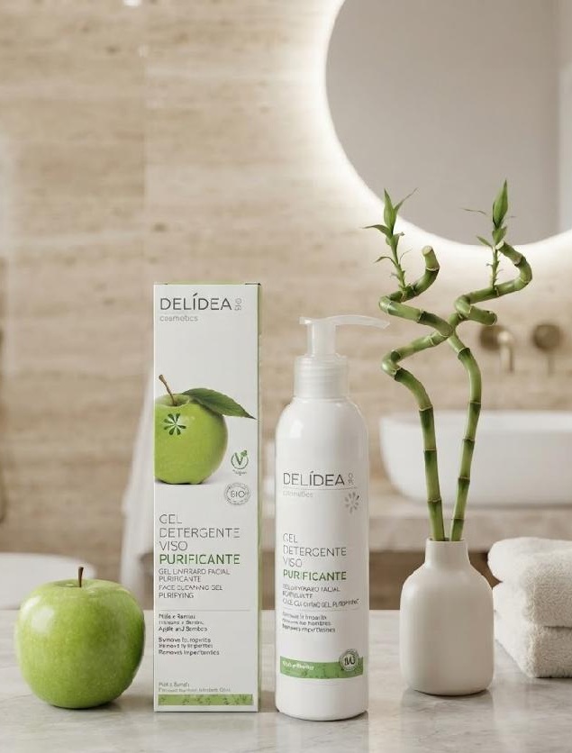 DELIDEA bio Jablko a Bambus - Bio purifikační čisticí gel na obličej 200 ml