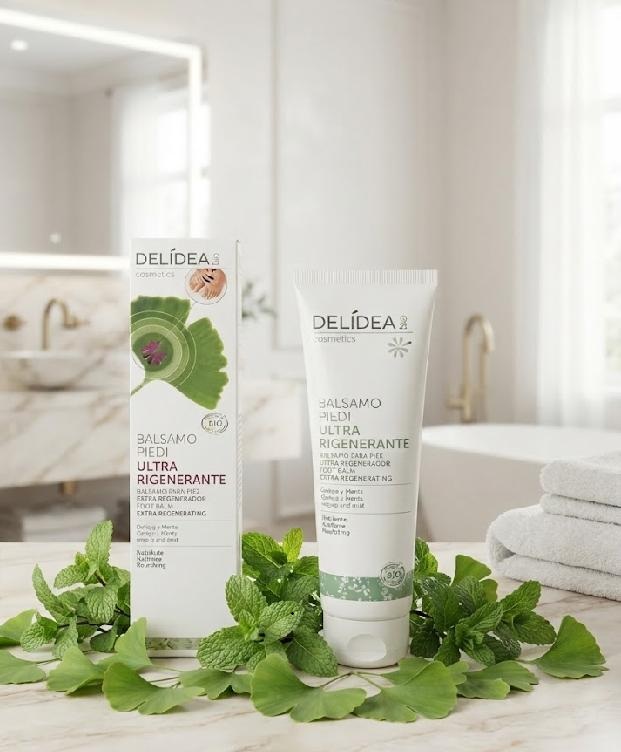 DELIDEA bio - Bio výživný ultra regenerační balzám na nohy s jinanem dvoulaločným a mátou 150 ml