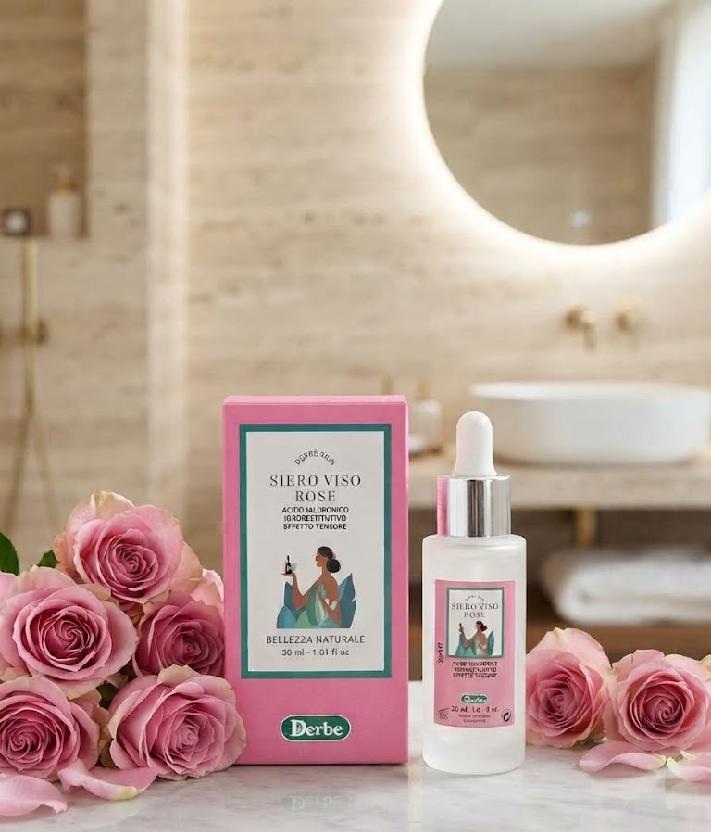 Derbe skin - Hydratační sérum na obličej s destilovanou růžovou vodou a kyselinou hyaluronovou s liftingovým efektem 30 ml