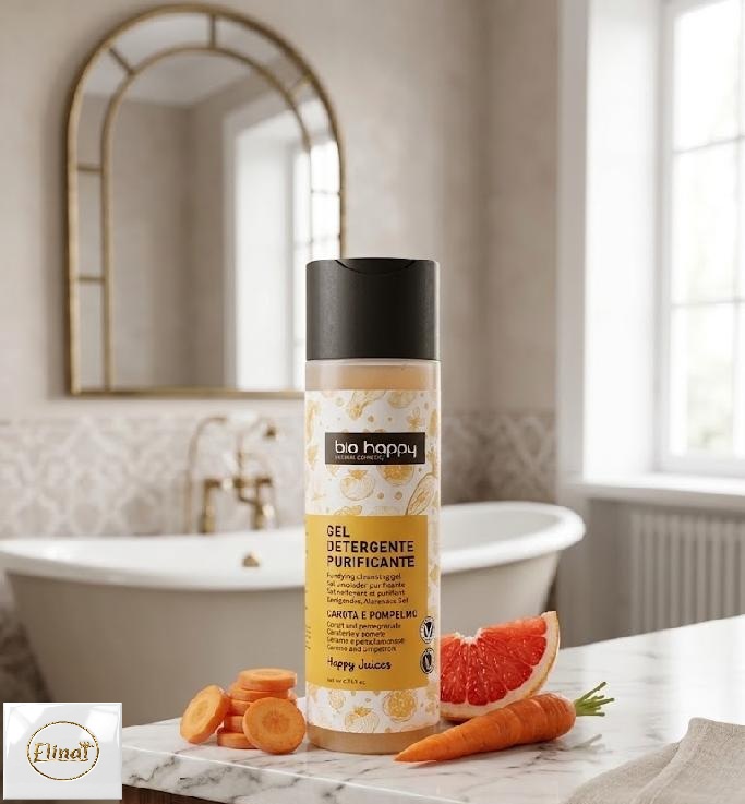 bio happy - Bio čisticí purifikační gel s mrkví a grepem 200 ml