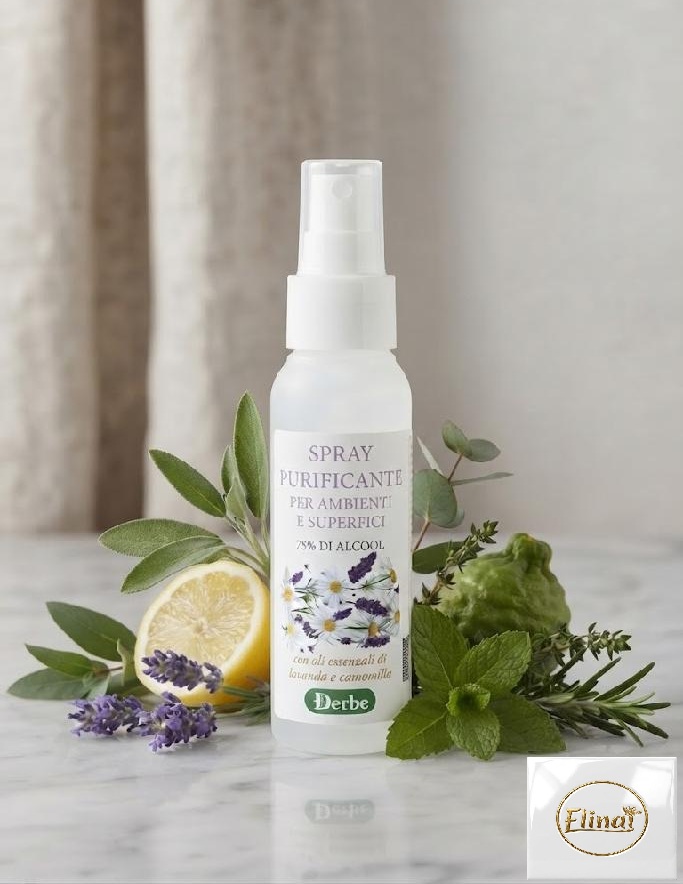 Derbe - Dezinfekční spray s 75 % alkoholu do interiéru a na povrchy s 12 esenciálními oleji 75 ml