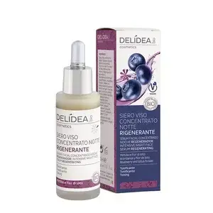 DELIDEA bio Borůvka a fermentovaný Lotosový květ - Bio noční koncentrované sérum na obličej 30 ml