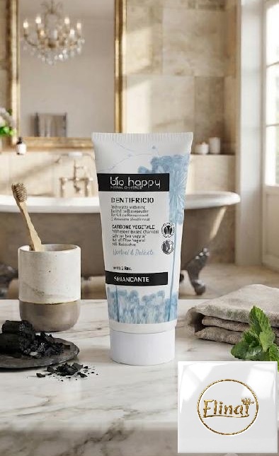 bio happy - Bio bělicí zubní pasta s rostlinným uhlím 75 g
