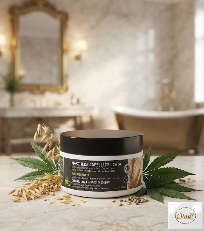 bio happy - Bio delikátní maska na vlasy s ovsem a konopím 150 ml