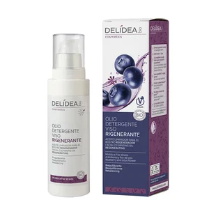 DELIDEA bio Borůvka a fermentovaný Lotosový květ - Bio čisticí regenerační olej na obličej 150 ml