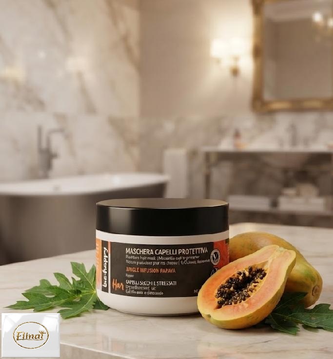 bio happy - Bio ochranná maska na vlasy s papájou 150 ml