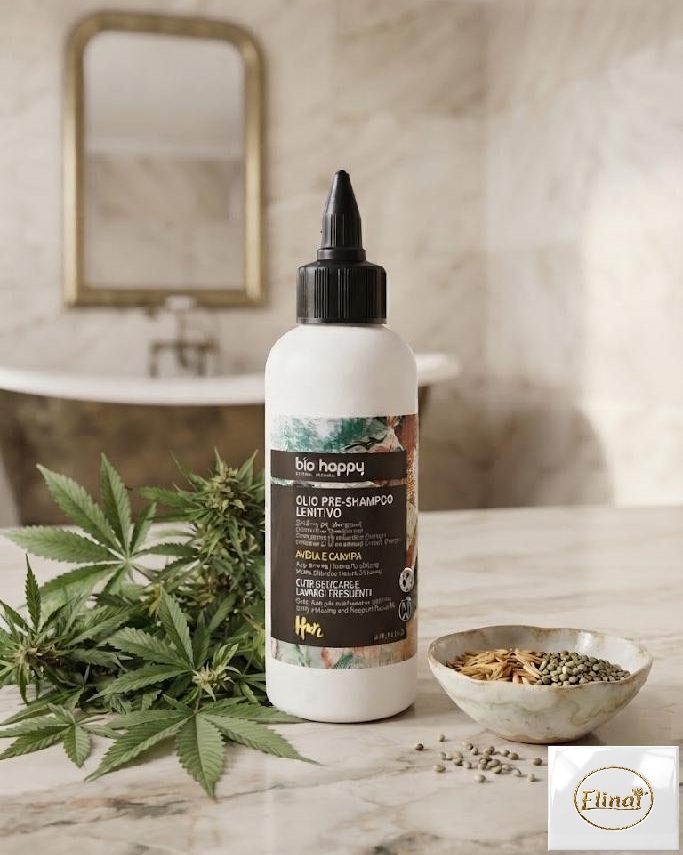 bio happy - Bio předšamponový olej s ovsem a konopím 75 ml