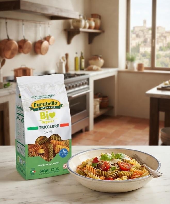 Farabella Bio TRICOLORE trojbarevné kukuřično-rýžové těstoviny bez lepku 340 g