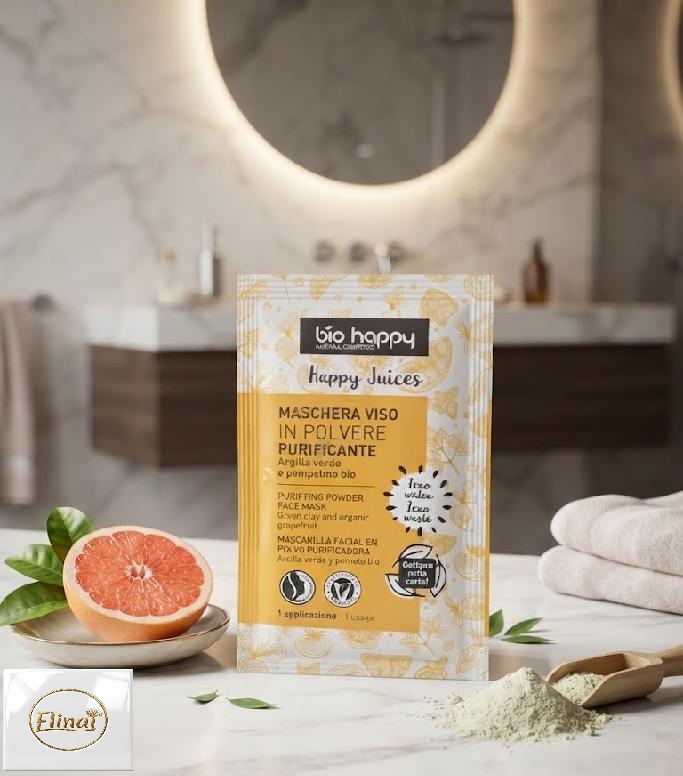 BIO HAPPY - Bio maska v prášku se zeleným jílem a grepem 7 g