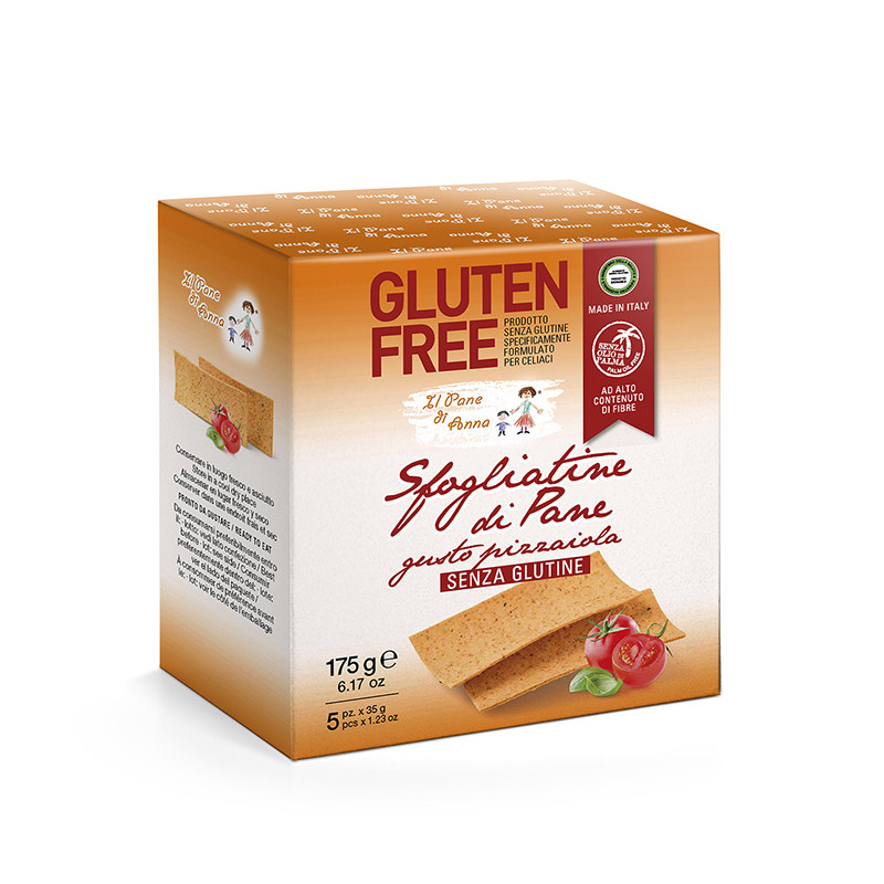 Il Pane di Anna - Plátky s příchutí pizzy bez lepku 175 g (5 x 35 g)