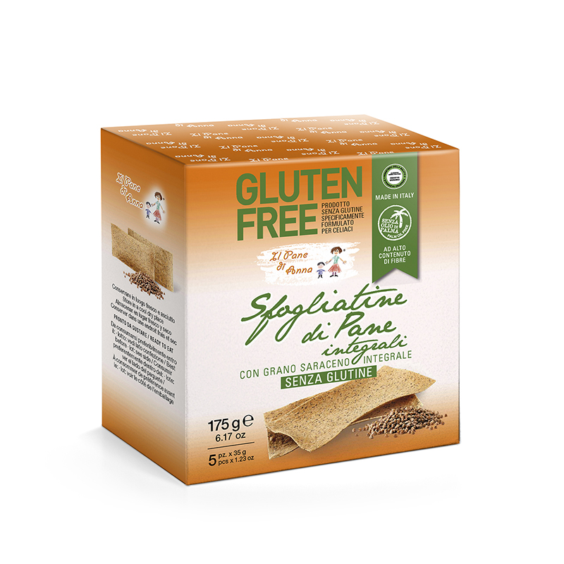 Il Pane di Anna - Celozrnné plátky s celozrnnou pohankovou moukou bez lepku 175 g (5 x 35 g)