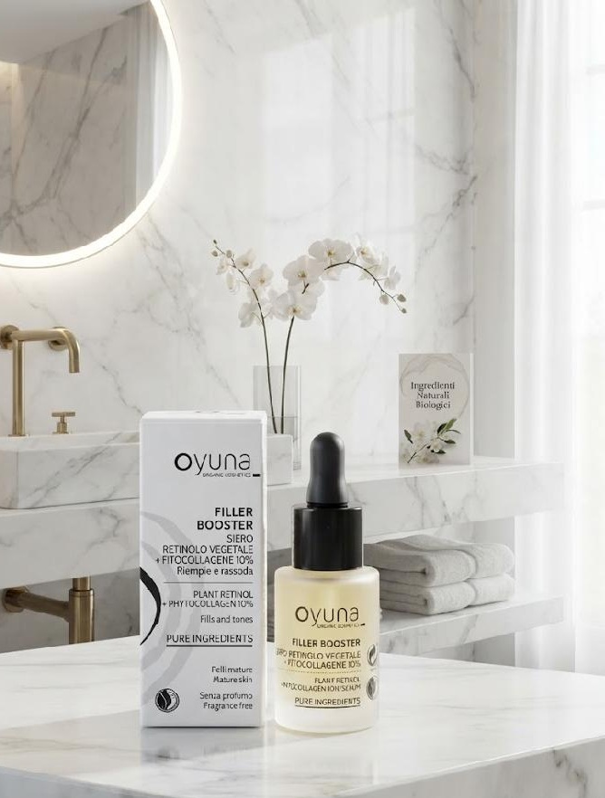 Oyuna FILLER BOOSTER - Bio posilujicí sérum na obličej s rostlinným retinolem a fytokolagenem 10 % 15 ml