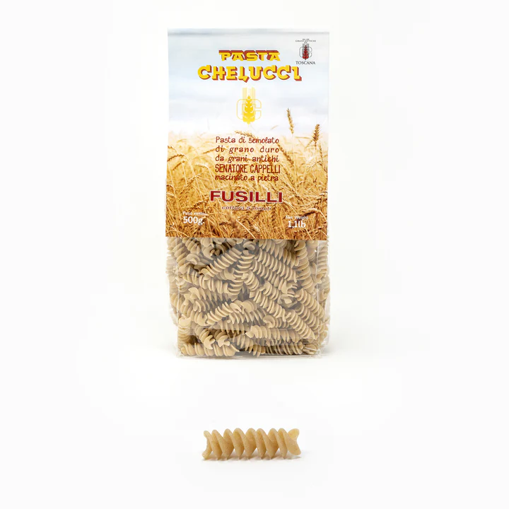 Pasta Chelucci FUSILLI Toskánské tvrdozrnné semolinové Senatore Cappelli těstoviny 500 g