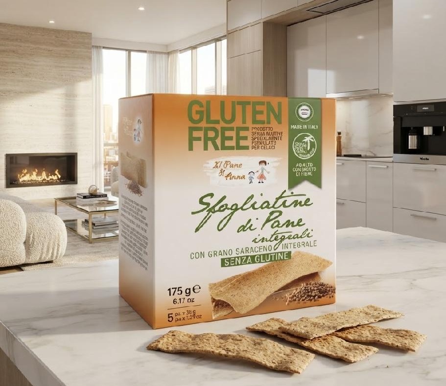 Il Pane di Anna - Celozrnné plátky s celozrnnou pohankovou moukou bez lepku 175 g (5 x 35 g)