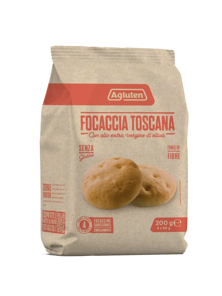 Agluten - Toskánská focaccia bez lepku 200 g (4 x 50 g)