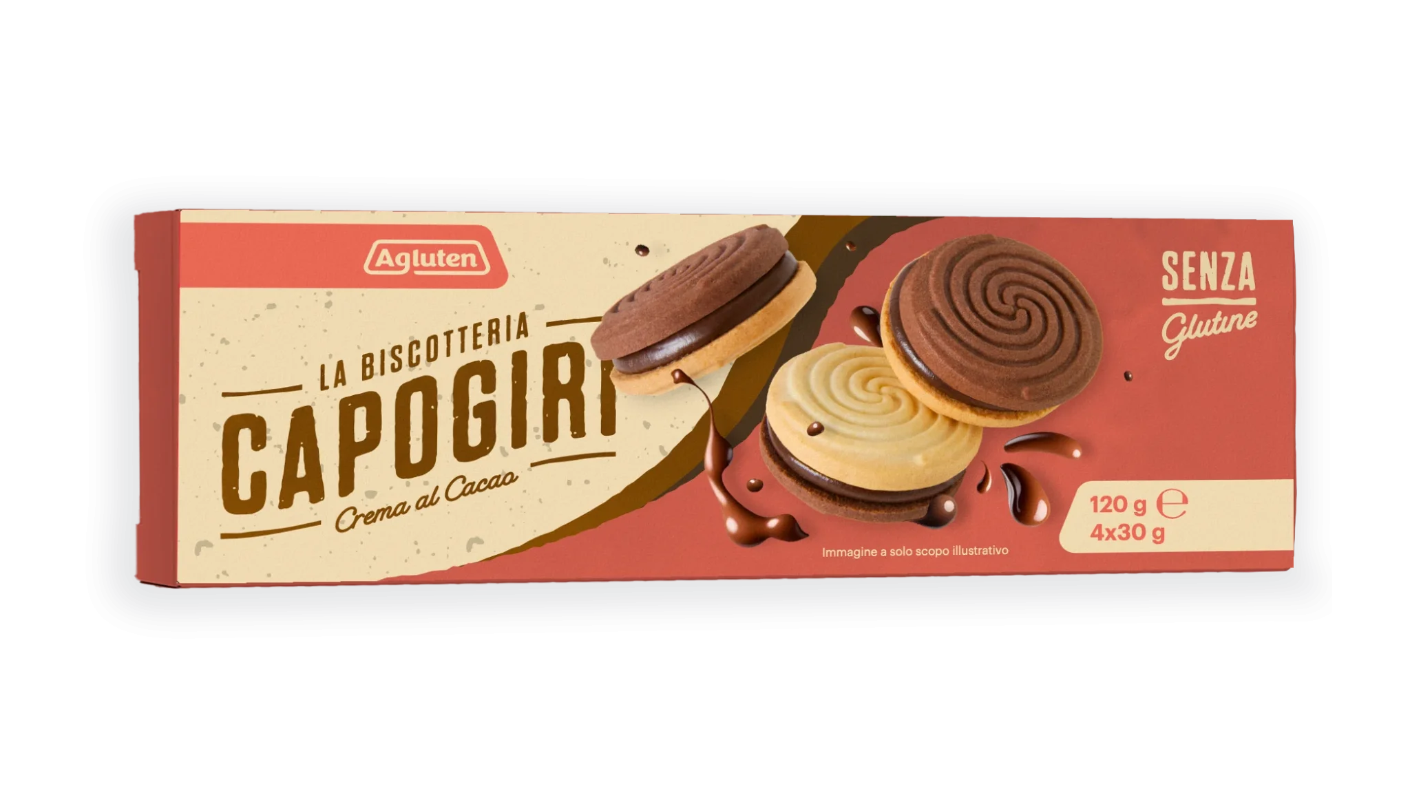 Agluten - Sušenky s kakaovým krémem bez lepku 120 g (4 x 30 g)