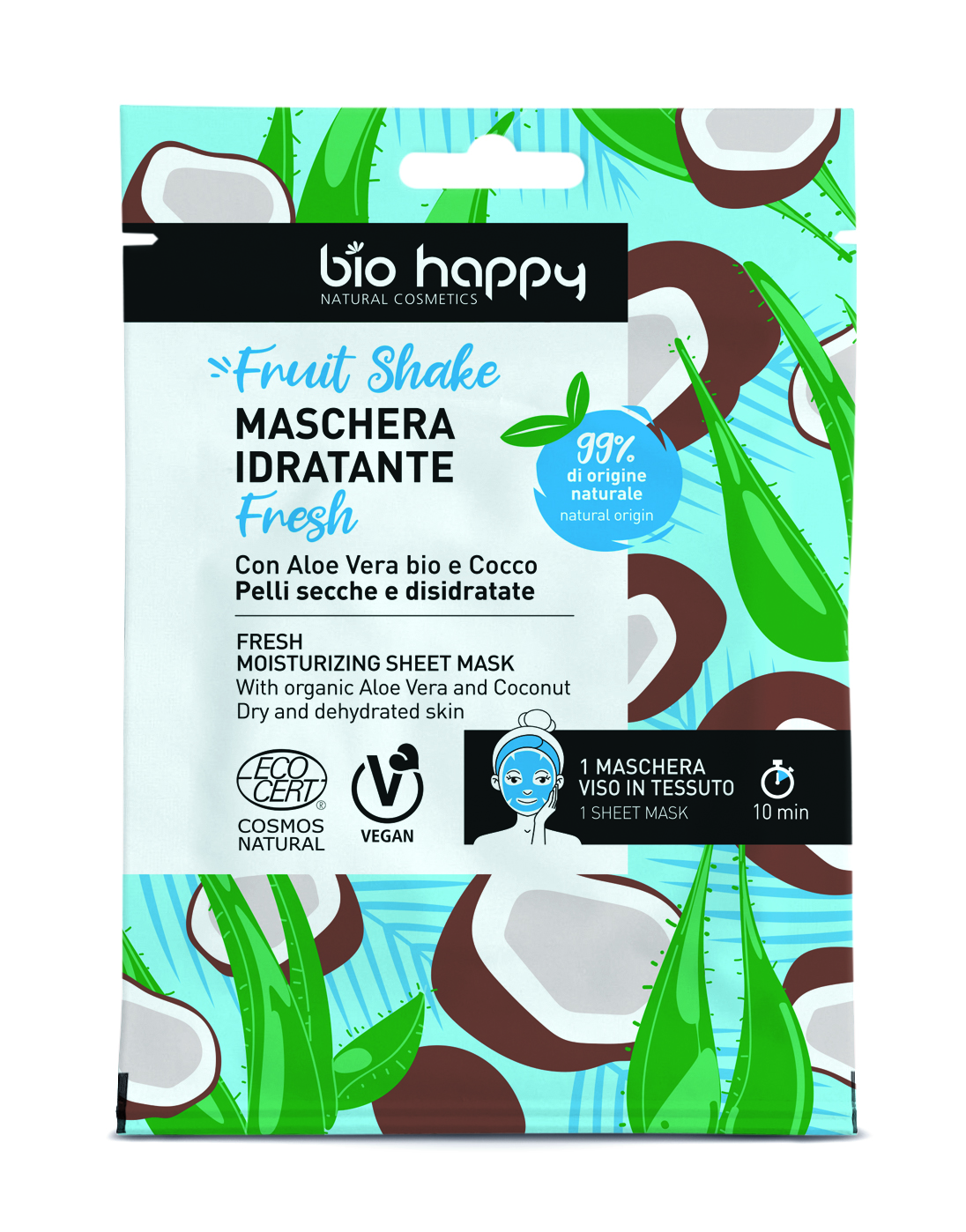 bio happy - Bio hydratační maska s bio Aloe vera a Kokosem 1 ks
