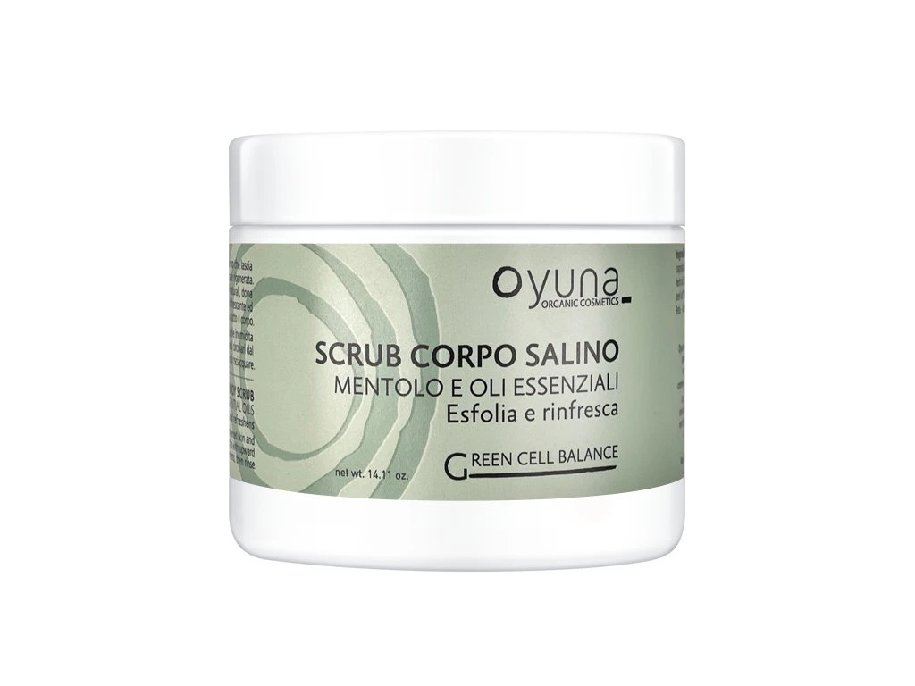 OYUNA Bio tělový peeling s mořskou solí, mentolem a esencemi 400 g