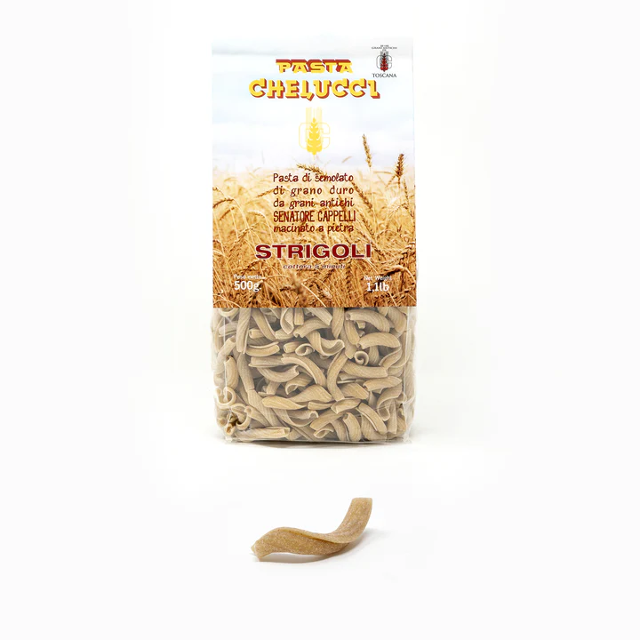 Pasta Chelucci STRIGOLI Toskánské tvrdozrnné semolinové Senatore Cappelli těstoviny 500 g