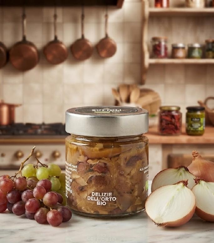 Sapori della Majella - Bio cibule s rozinkami a extra panenským olivovým olejem 230 g