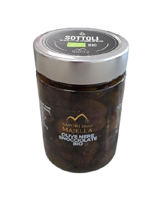 Sapori della Majella - Bio černé olivy bez pecky v e.v.o. oleji 300 g