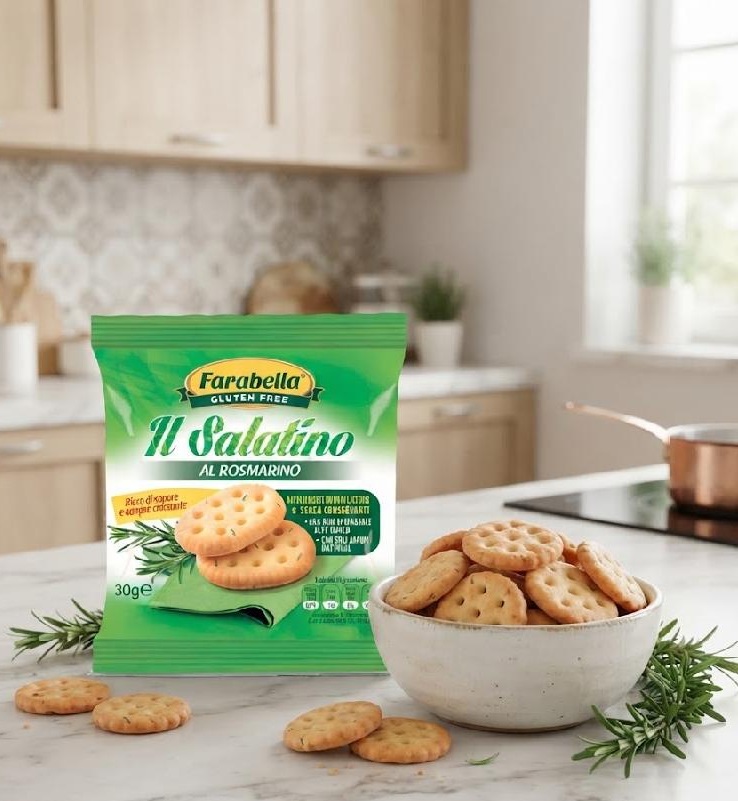 Farabella Il Salatino al rosmarino - Rozmarýnové krekry bez lepku, laktózy a konzervantů 30 g