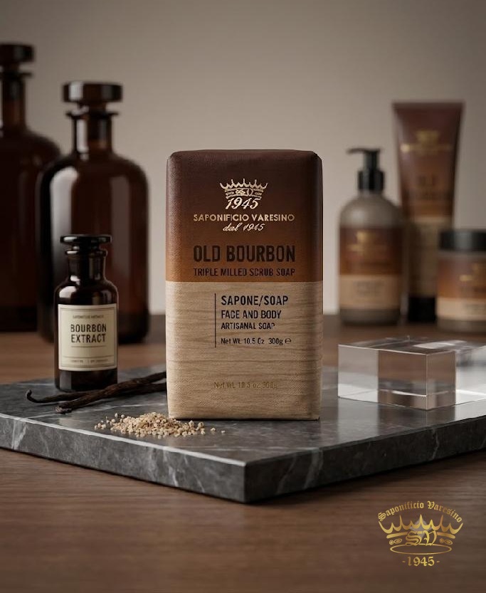 Saponificio Varesino - Old Bourbon přírodní peelingové mýdlo 150 g
