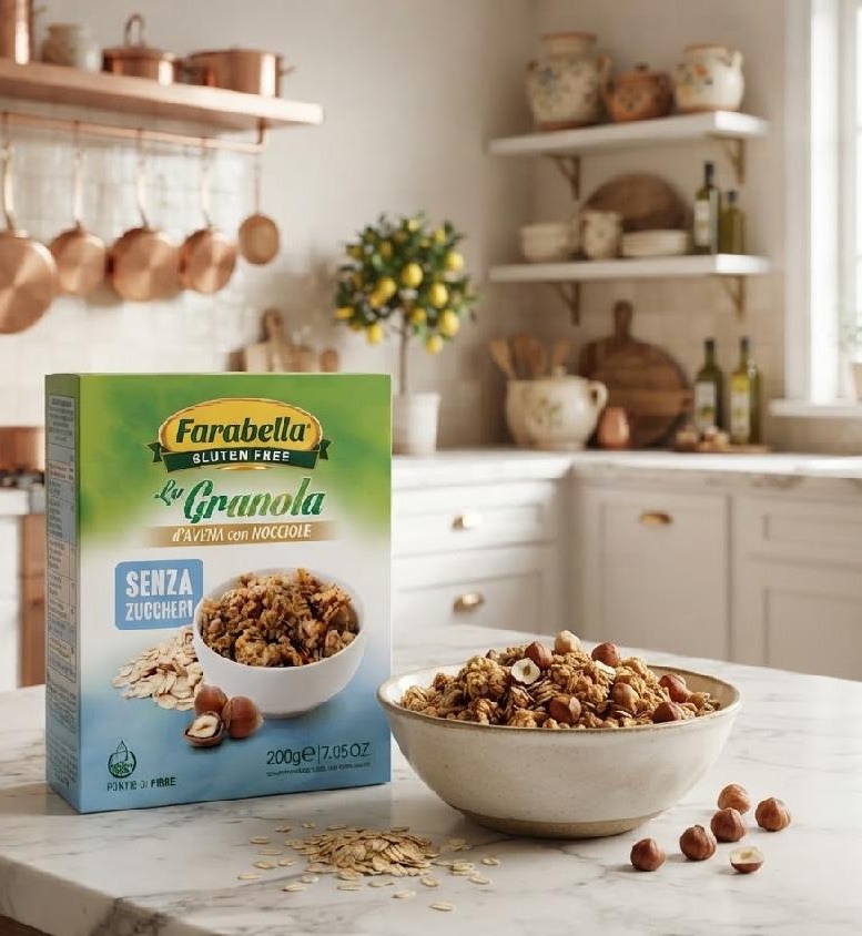 Farabella - Ovesná granola s lískovými oříšky bez lepku a cukru 200 g