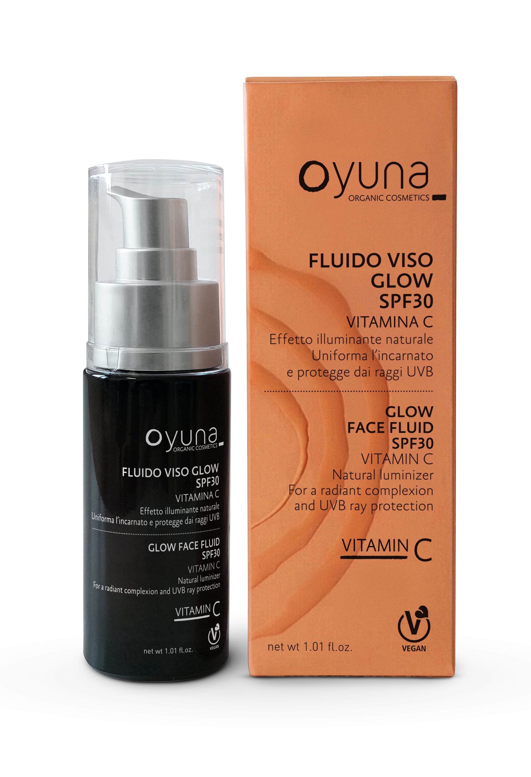 Oyuna Bio rozjasňující fluid na obličej s vitaminem C (SPF 30) 30 ML