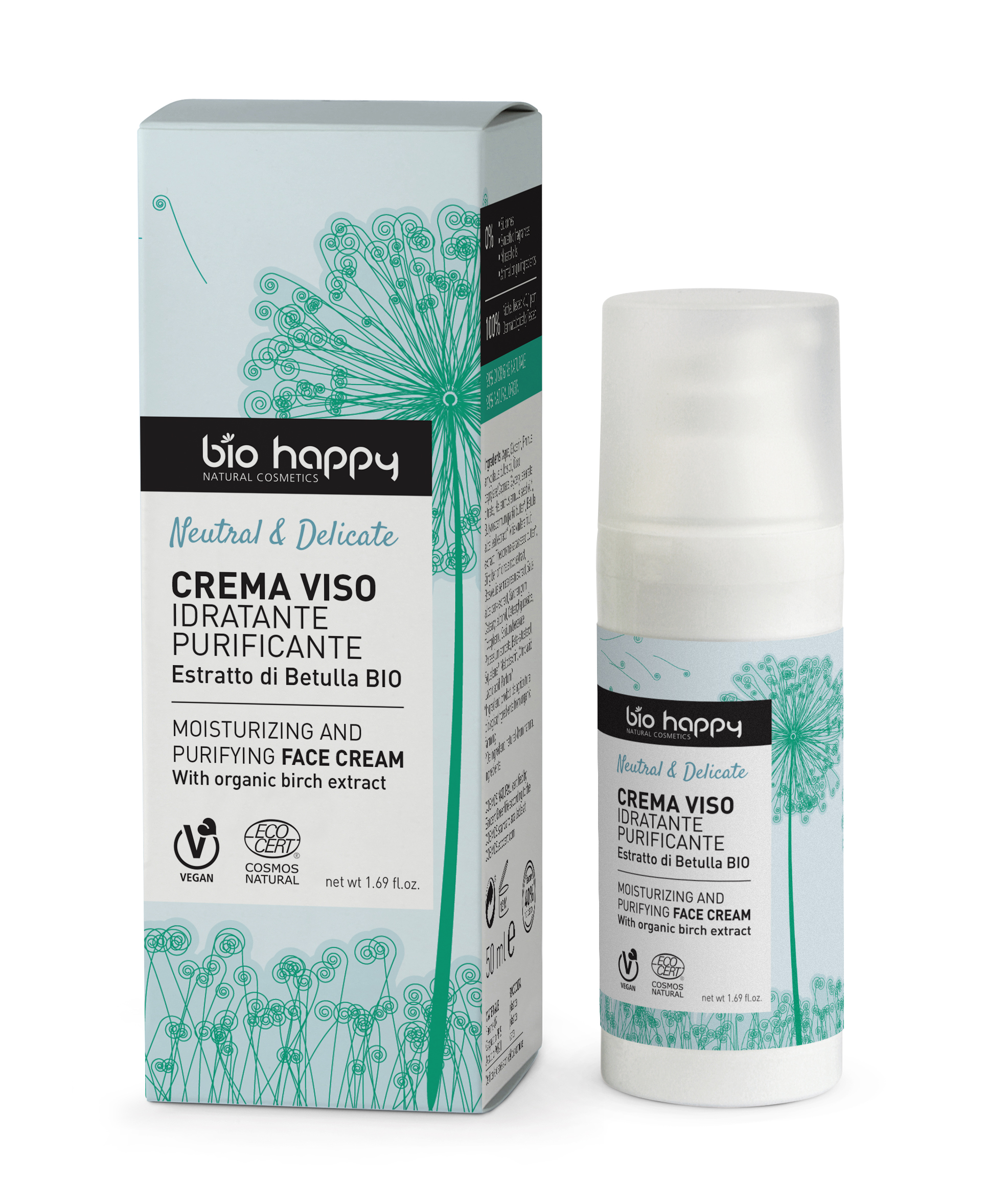 bio happy - Hydratační purifikační krém na obličej s bio výtažkem břízy 50 ml