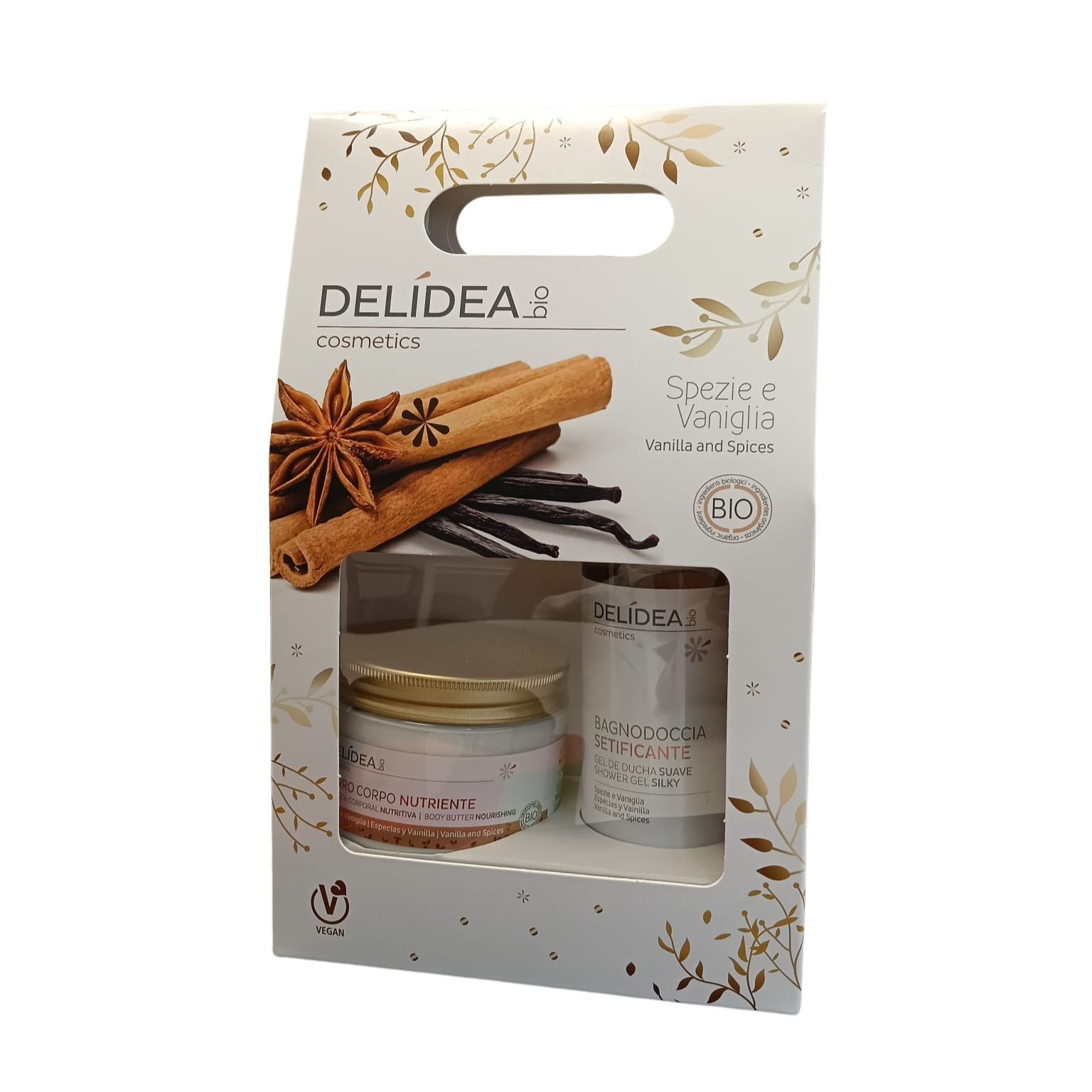 DELIDEA bio Koření a Vanilka - Bio koupel. a sprch. gel 200 ml + tělové máslo 150 ml