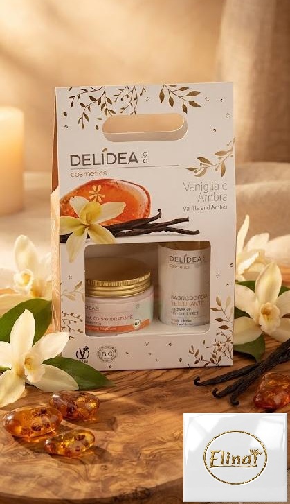 DELIDEA bio Vanilka a Ambra - Bio koupel. a sprch. gel 200 ml + tělový balzám 150 ml