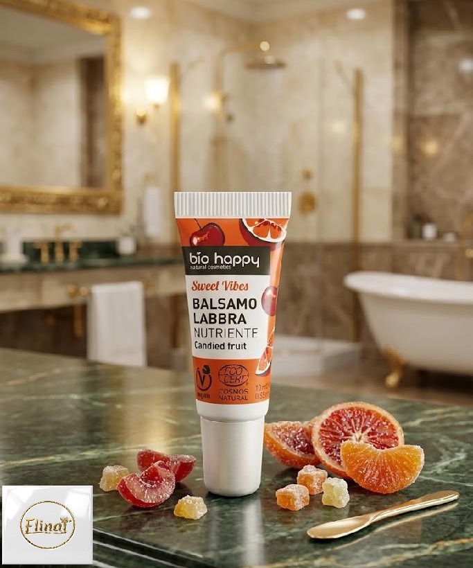 bio happy Kandované ovoce - Bio výživný balzám na rty 10 ml