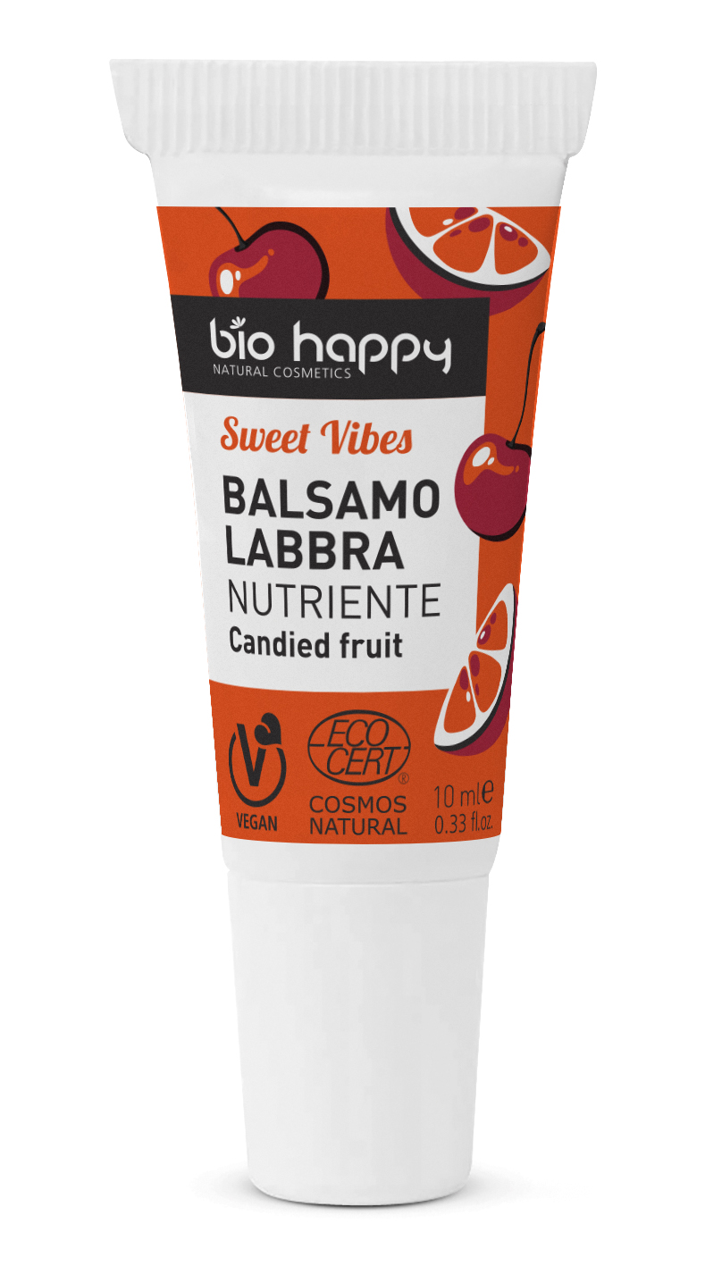 bio happy Kandované ovoce - Bio výživný balzám na rty 10 ml
