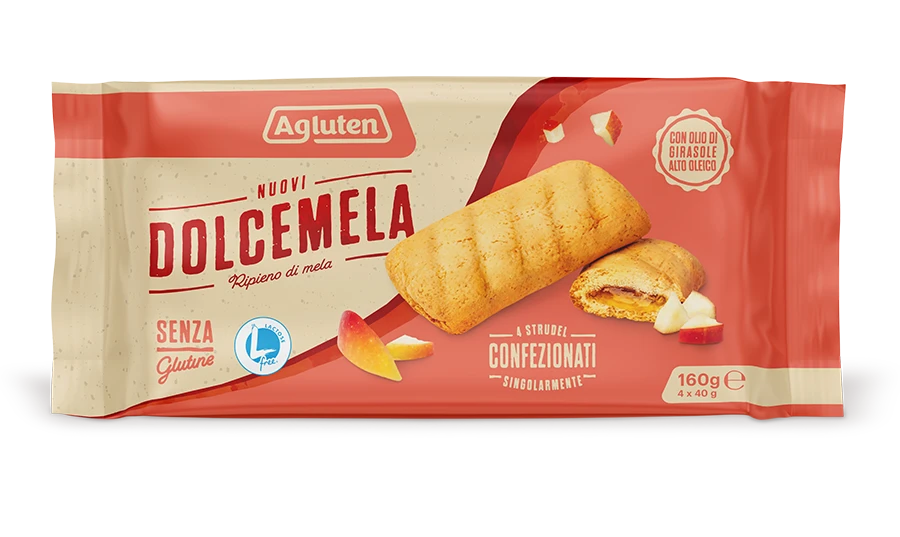 Agluten - Nové jablečné štrůdly bez lepku a laktózy 160 g (4 x 40 g)