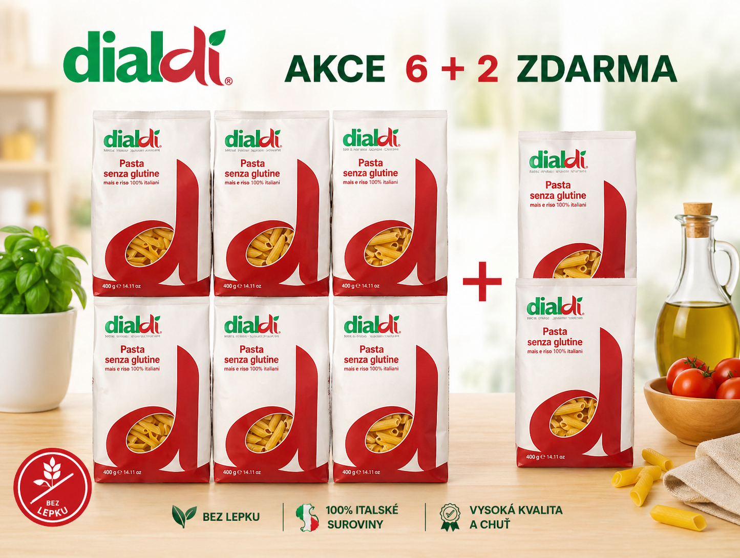 AKCE 6+2 ZDARMA - Penne rýžovo-kukuřičné těstoviny bez lepku 8 x 500 g