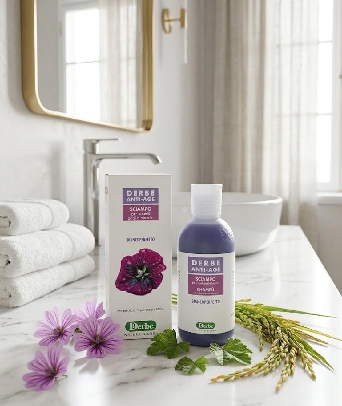 Derbe Anti-age šampon na šedé nebo bílé vlasy perfektní bělost 200 ml