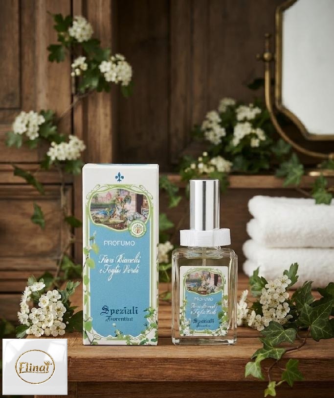 Parfémová voda s vůní bílých květů a zelených lístků 50 ml
