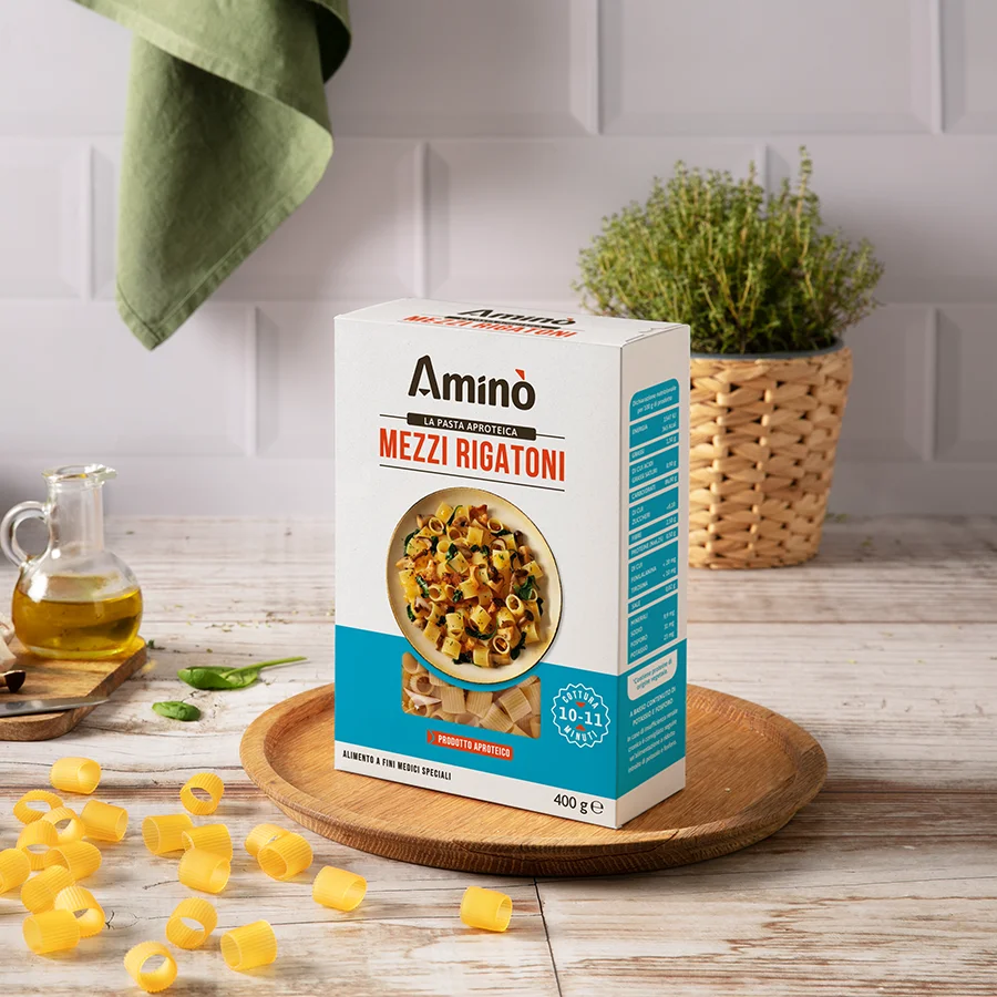 Amino - Nízkobílkovinné těstoviny MEZZI RIGATONI 400 g