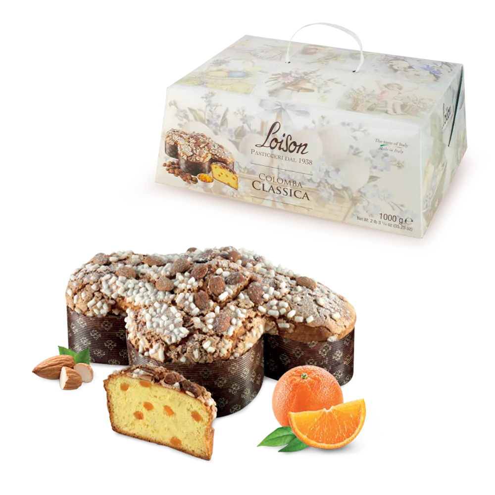 Loison - Velikonoční kvásková holubice s kandovanou pomerančovou kůrou a mandlovou polevou 1 000 g