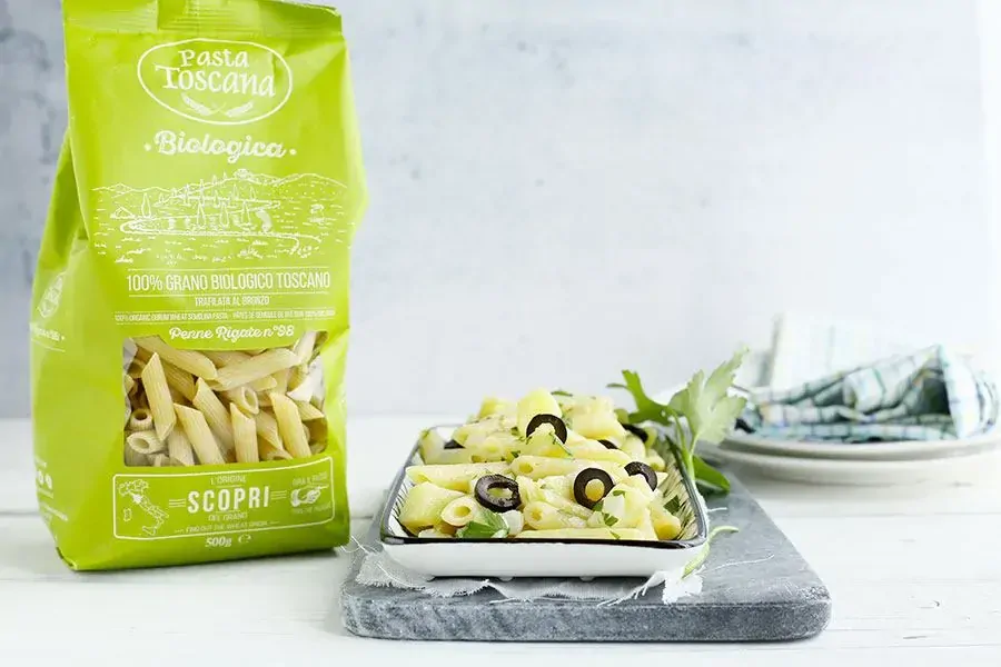 Pasta Toscana Bio Penne Rigate n°98  100 % toskánské semolinové těstoviny 500 g