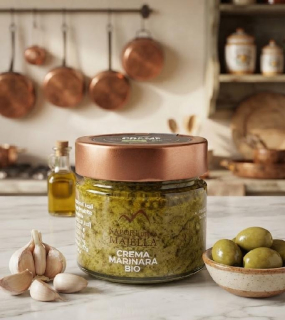 Sapori della Majella - Bio krém ze zelených oliv s česnekem v e.v.o. oleji 160 g